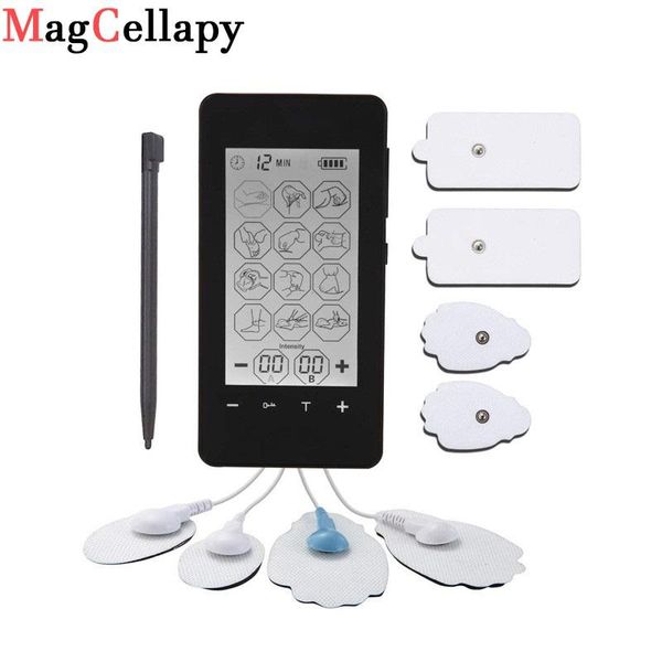 

smart tens electronic pulse massager with 2 channel touch screen 12 mode mini body for physical therapy electric massagers