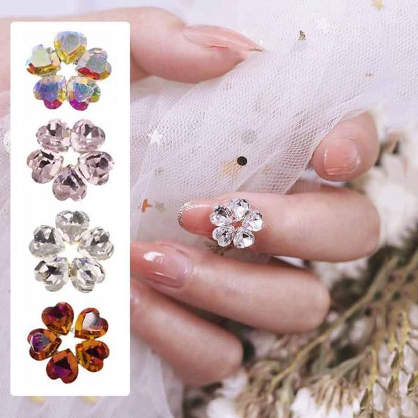

nail art decorations crystals stone alloy petal rhinestones diamond sticker diy rhinestone accessories1, Silver;gold