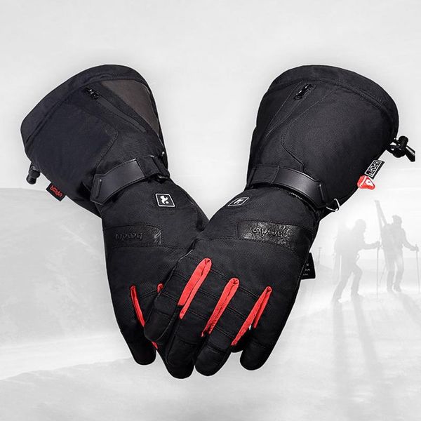 

electric heating gloves winter riding charging third gear mtb cycling ski, Black