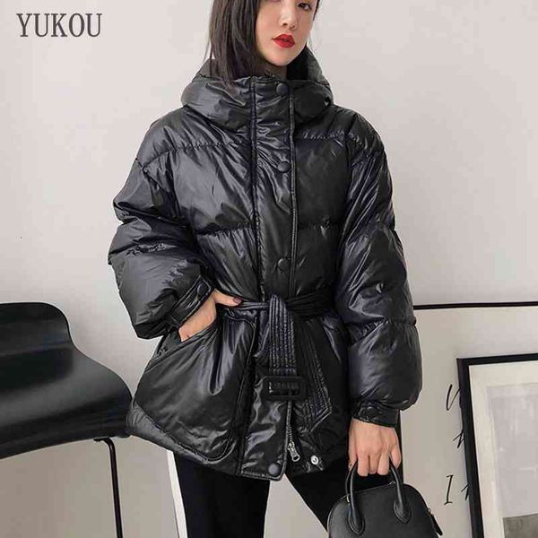 

leather sellers women coats fashion female white duck down jacket loose version windproof parka warm, Black