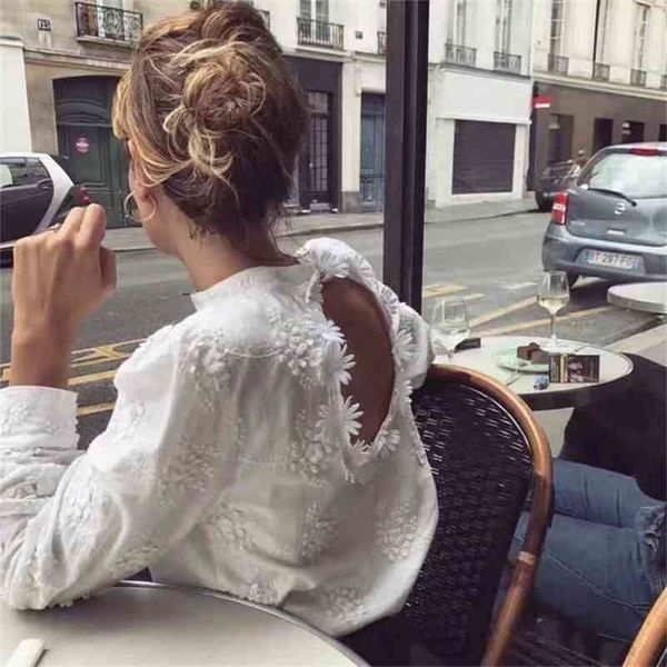

foridol hollow out white lace and blouses shirt vintage ruffle long sleeve crop harajuku blouse embroidery shirt 210415