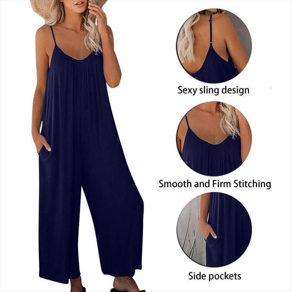 

uefezo suspender jumpsuit summer women pants and autumn fashion casual loose linen cotton sleeveless leggings trousers, Black;white