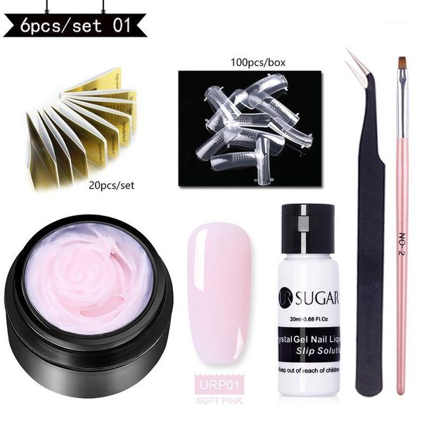 

sugar 15ml quick building gel set acrylic poly extension soak off uv varnish clear pink finger extension1, Red;pink
