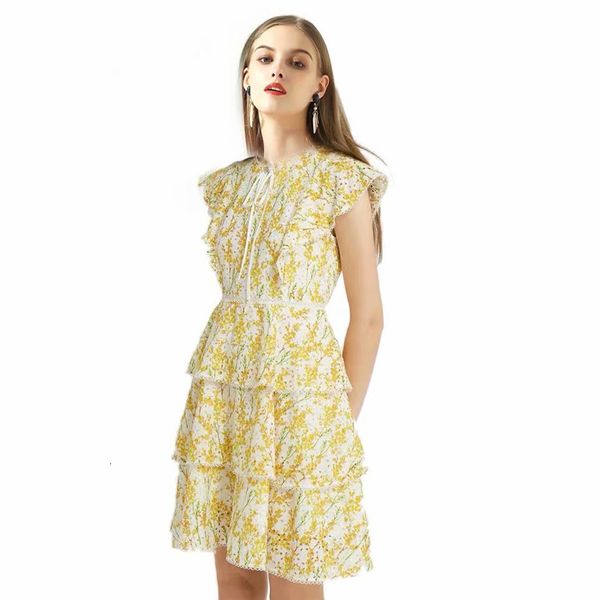 

designer 2021 spring vintage chic fashion holiday lace floral dress, Black;gray