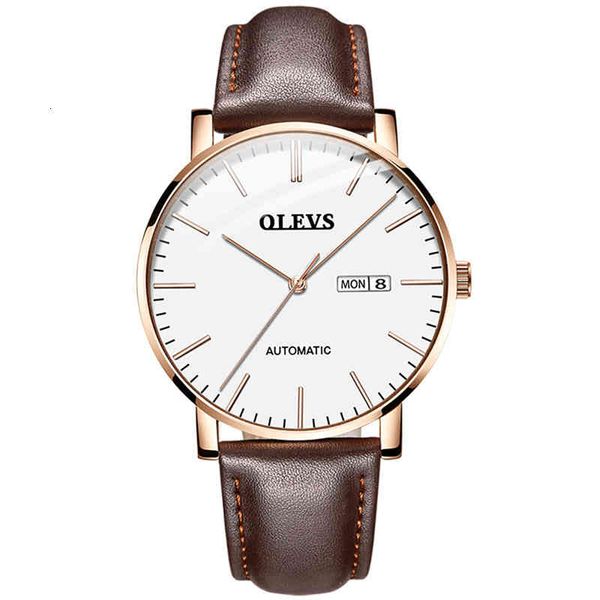 

mechanical watches outdoor sports men waterproof luxury week date leather polar fashion gifts relogio, Slivery;brown