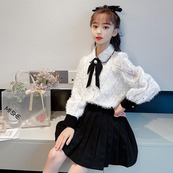 

children skirts sets clothing, White