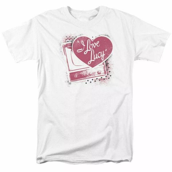 

i love lucy spray paint heart t shirt licensed tv show tee white, White;black