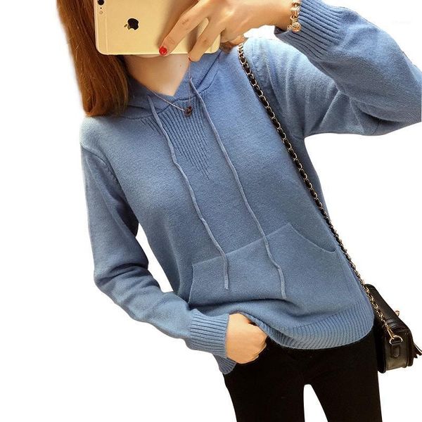

women's sweaters 2021 spring autumn fashion sweater women casual lady coat long sleeve loose terry pocket pullover solid color clothes, White;black