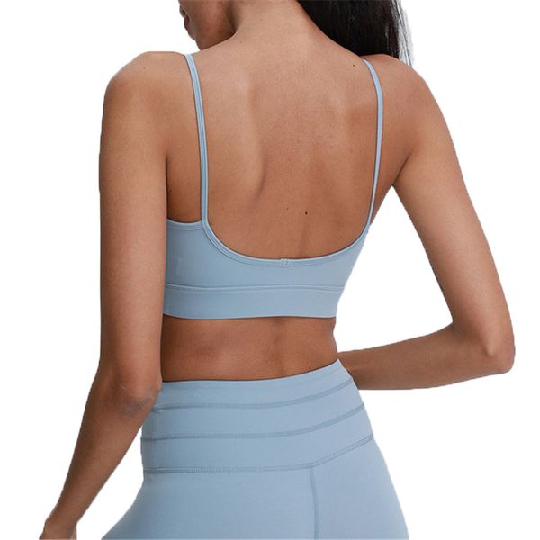 

fine strap bra stylish yoga outfits soft sports bras women backless fitness vest without steel vests, White;red