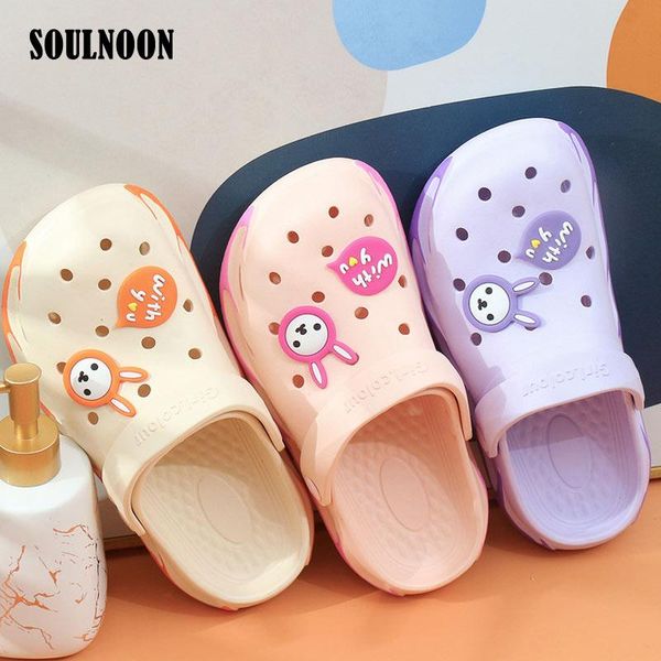 

slipper children summer slippers hole shoes boys girls cute cartoon slides beach swimming sandals indoor kids shoe bathroom flip flops, Black;grey