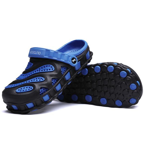 

new arrival 2023 high wholesale mens slippers summer beach hole shoes fashion personality sandals platform flat flip flop eur 40-46, Black