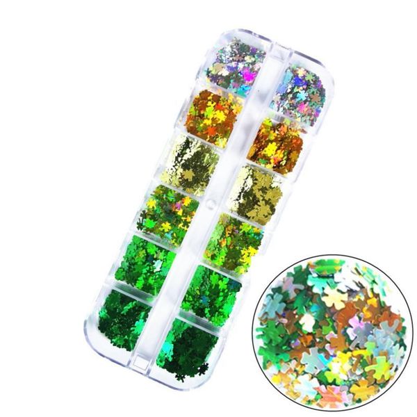 

nail glitter four leaf thin lucky grass art sequins jewelry rnail decorations decals sequines accessories set tslm2, Silver;gold