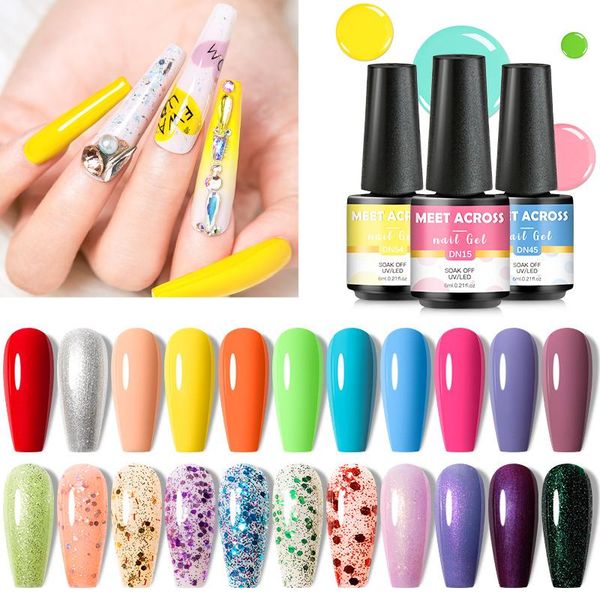 

nail gel meet across 6ml polish semi permanent varnish base coat need uv soak off art long lasting, Red;pink