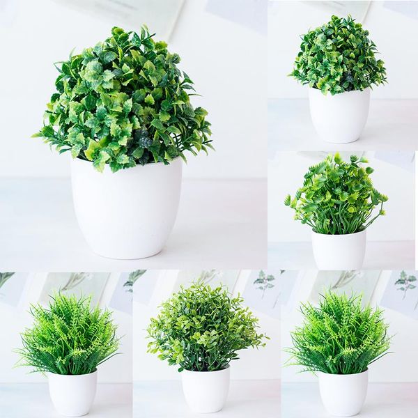 

decorative flowers & wreaths green plant potted simulation deskmini bonsai greening artificial flower tree ball