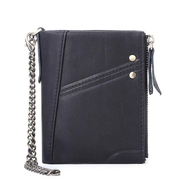 

wallets aaby 2021 retro genuine leather wallet for multifunction vintage purse short with rfid anti-theft brush chains, Red;black