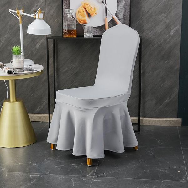 

solid color spandex el chair protector cover half skirted stretch elastic dining room seat slipcover removable covers