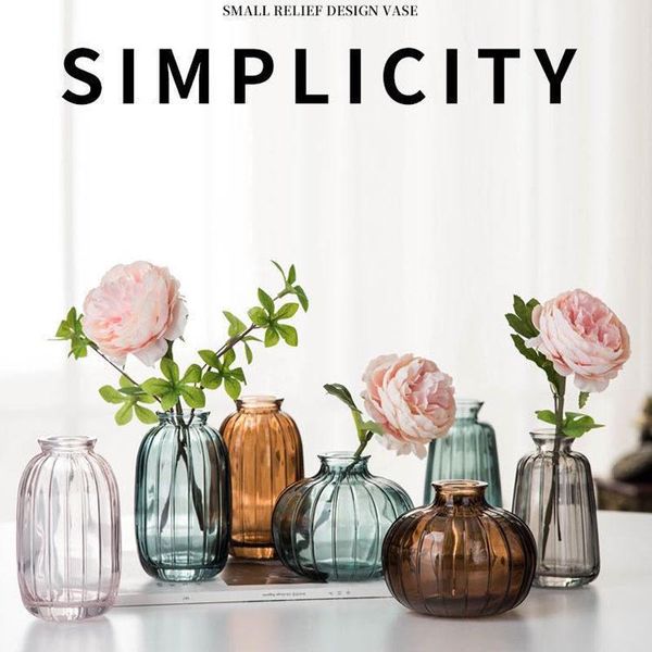 

glass vase living room decoration home flower container transparent crystal hydroponic pot wedding vases