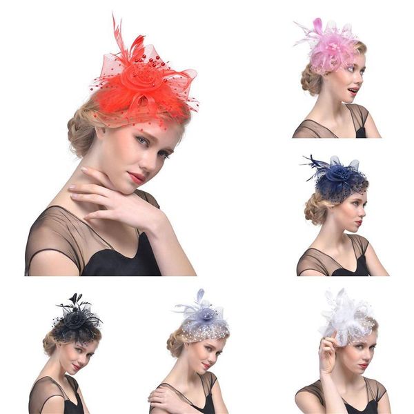 

hair clips & barrettes flower clip feathers fascinator royal ascot race wedding small mini hat, Golden;silver