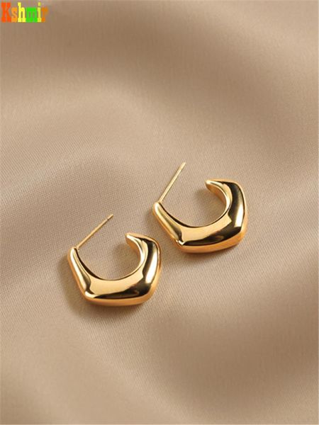 

dangle & chandelier kshmir fashion feminine simple earrings metallic gold retro high-end polished jewelry gift 2021, Silver