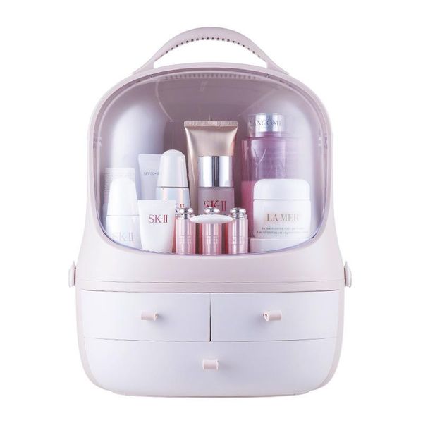 

net red cosmetic storage box dormitory table dustproof household tidying case dressing bag boxes & bins