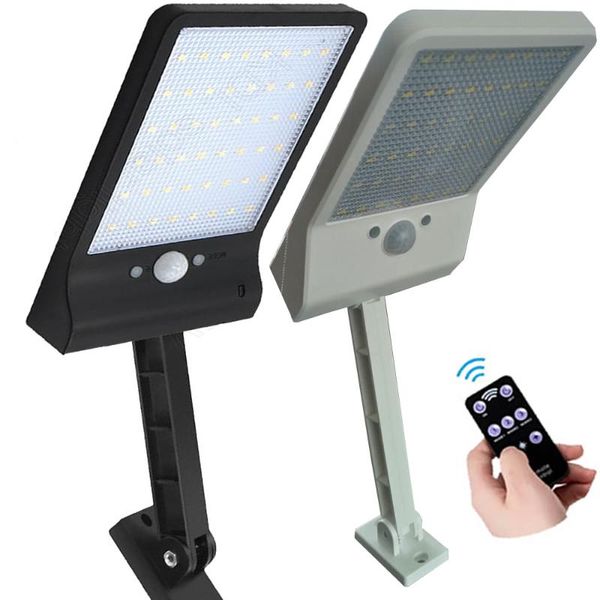 

solar lamps est 500 lm 48 led power street light pir motion sensor wall lamp outdoor waterproof remote control rotate bracket ip65