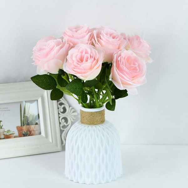 

decorative flowers & wreaths 5pcs 8cm beautiful rose peony artificial silk bridal bouquet flores fake flower for home wedding decoration diy