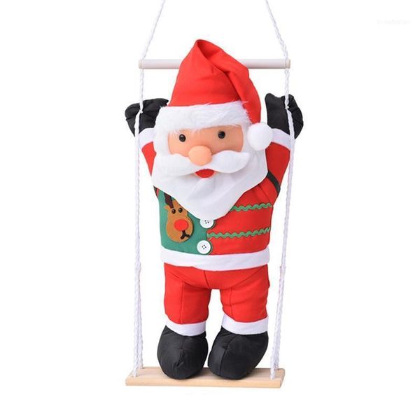 

christmas decorations 60cm santa claus climb rope ladder hanging decoration play swing drop1