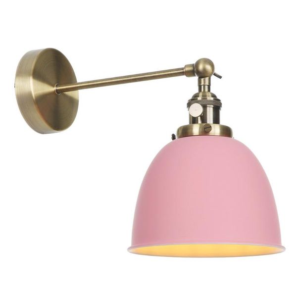 

pink iron vintage wall lights fixture bedside sconce e27 90v-260v retro lamp bathroom decor mirror light applique murale