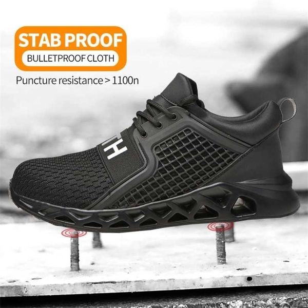 

safety shoes breathable large mesh surface puncture-resistant wear-resistant non-slip work protective 211217, Black;brown