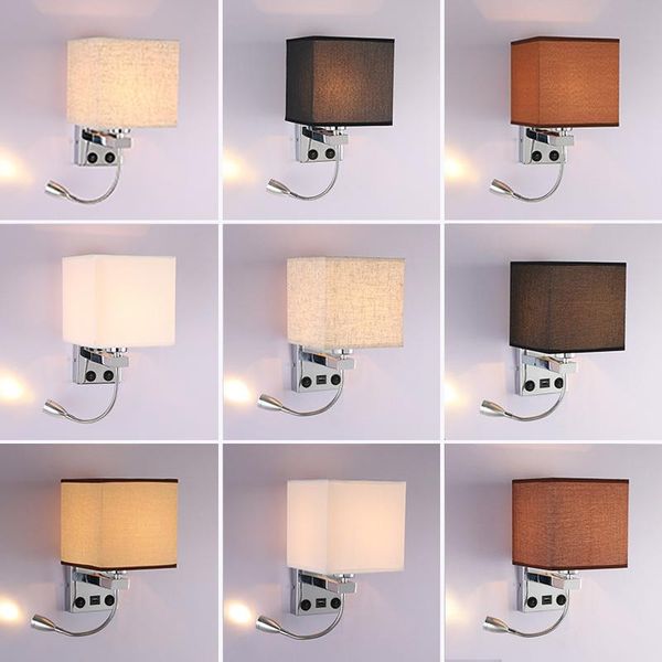 

wall lamp north european american style chinese fabric led light bedroom living room dining hall aisle bedside lamps