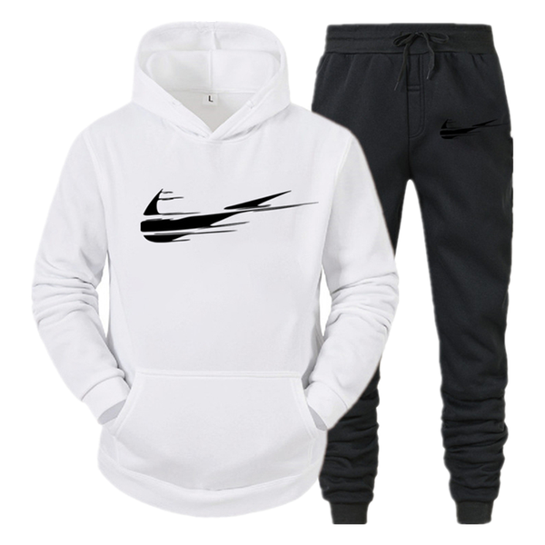 

men's hoodies & sweatshirts hoodie fitness sportswear brand printed two-piece suit leisure autumn and winter ., Black