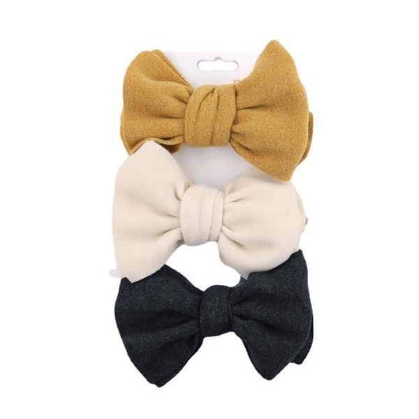 

hair accessories 3 pcs nylon baby headband bowknot elastic band child born girls hairband, Slivery;white