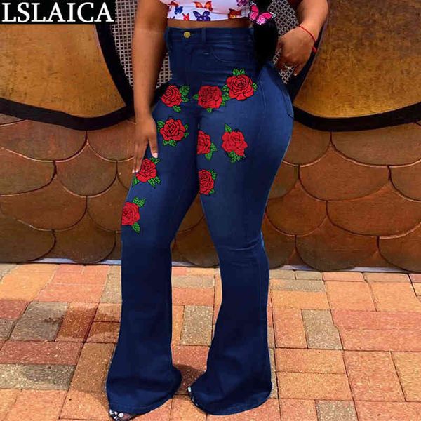 

fashion straight jeans for women high waist autumn denim woman pants plus size casual printing zipper button trousers streetwear 210520, Blue