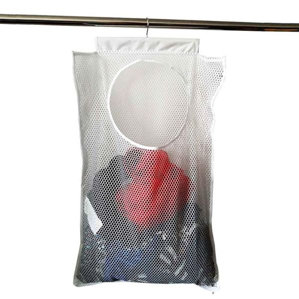 

cleaning mesh bathroom space saving laundry hamper home folding hanging portable storage bag dirty clothes over door bedroom bags