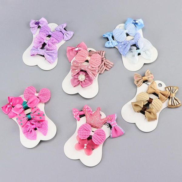 

clearance sale 1 set born baby girls hair lovely bb clips cute bowknot hairpins kids accessories mini clip headwear, Slivery;white