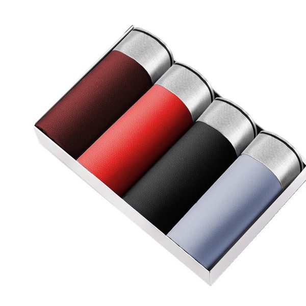 

underpants 4pcs/pack underwear men's boxers shorts breathable ice silk panties soft pouch cueca large size l-4xl, Black;white