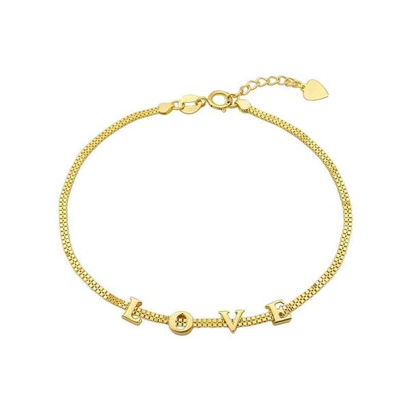 

custom letter bracelet 1000s 18k real gold for women fashionable jewelry, Golden;silver