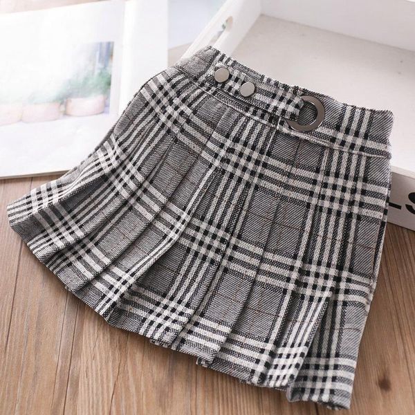 

owligbaby 2021 spring girls plaid pleated skirt girl's children's clothing wholesale skirts