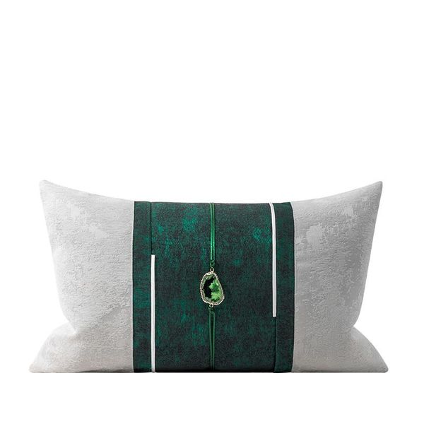 

cushion/decorative pillow green white patchwork cushion covers set gem decoration waist cover light luxury cushions for bedroom sofa seat ca
