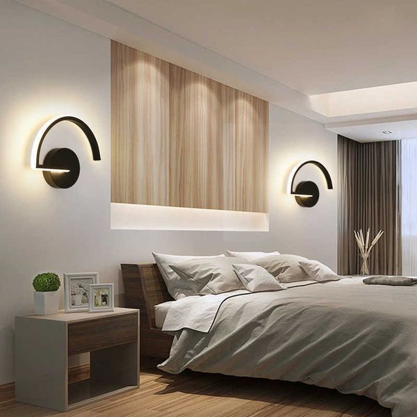 Lampada da parete per camera da letto a LED Nordic semplicità applique per camera da letto soggiorno corridoio specchio studio lettura apparecchi di illuminazione per interni 210724