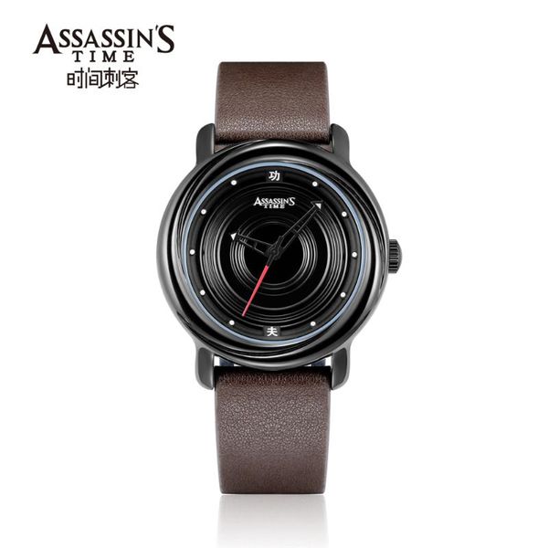 

wristwatches wristwatch mens assassin's 2021 sports watch men fashion leather watches with calendar for black male clock, Slivery;brown