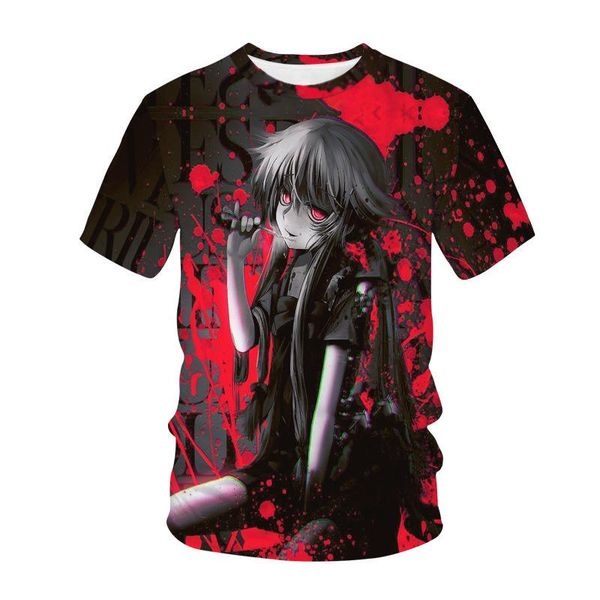 

men's casual shirts 2021 summer animation tokyo ghoul surrounding digital printing d tshirt children's handsome short sleeve, White;black