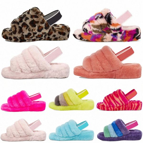 

2021 puffer australian ug wgg ugglis uggs womens fluffy slippers designer slipper furry fluff yeah slides pantoufles fur luxury sandals x572, Black
