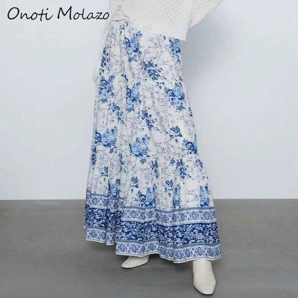 Юбки Onoti Molazo повседневные женщины с цветочным принтом эластичный шик
