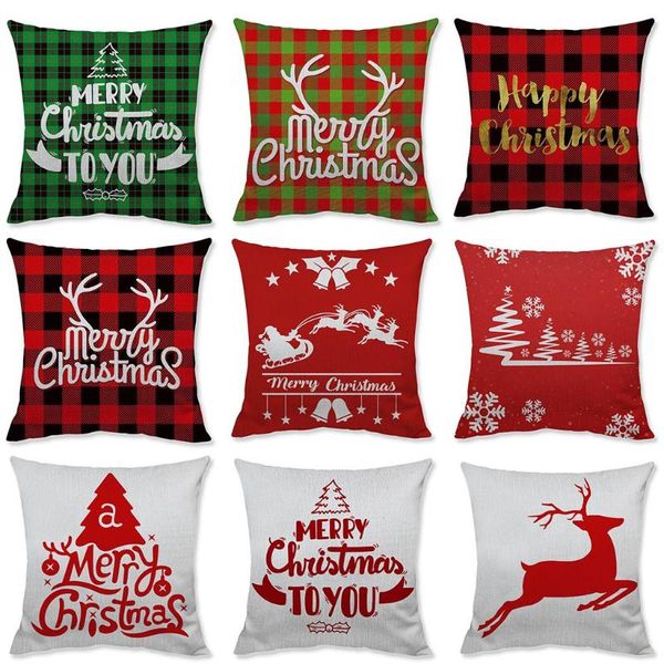 

cushion/decorative pillow 4pc decorative christmas cushion cover red home decor sofa case seat throw pillowcase decoration for