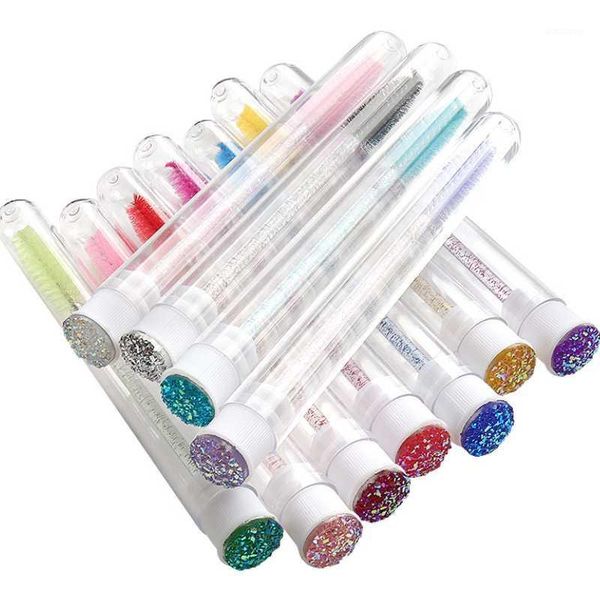 

pcs reusable separate tube design eyelash extender disposable eyebrow brush charming diamond bottom mascara stick applicator makeup brushes1
