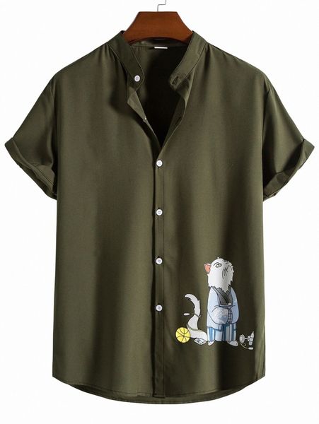 

men cartoon graphic shirt y32m#, White;black
