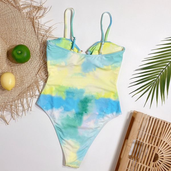 

2021high waist wone one pieces swimsuit female tie dye swimwear for women bathing suit push up monokini swimming suit beachwearswimwear bath, White;black