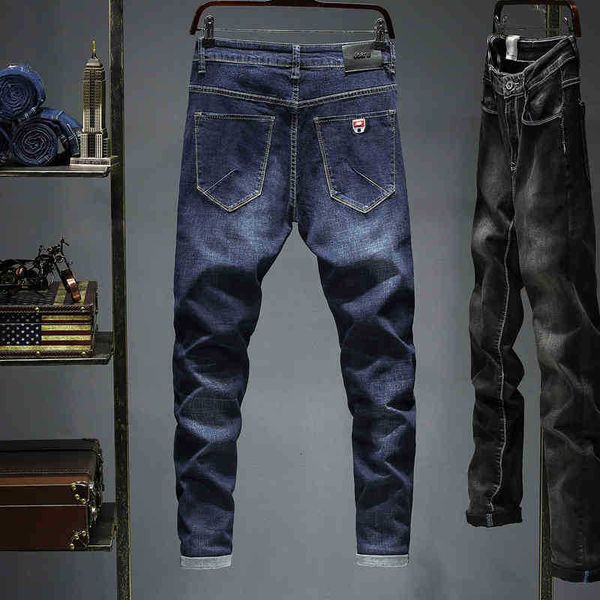 

men's jeans jeans size 42 44 blue men brand business casual solid classic slim hip hop fashion stretch cotton denim 94yw