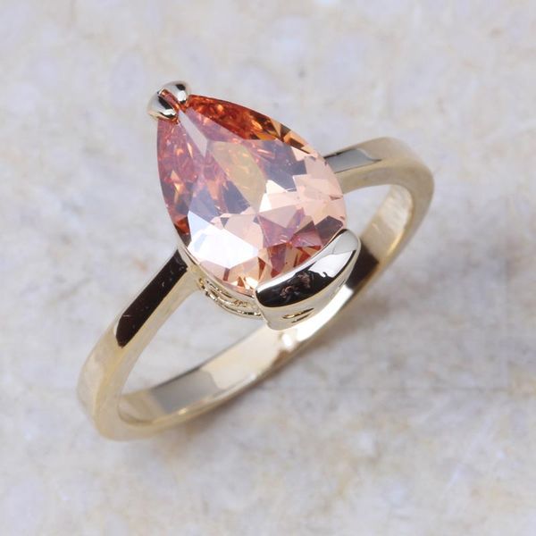 

champagne crystal gold colour wedding ring j093 cluster rings, Golden;silver